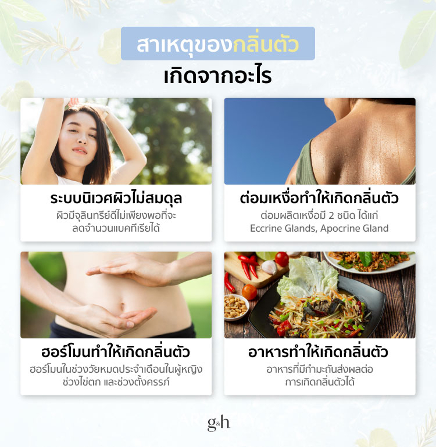 สาเหตุของกลิ่นตัว เกิดจากอะไร