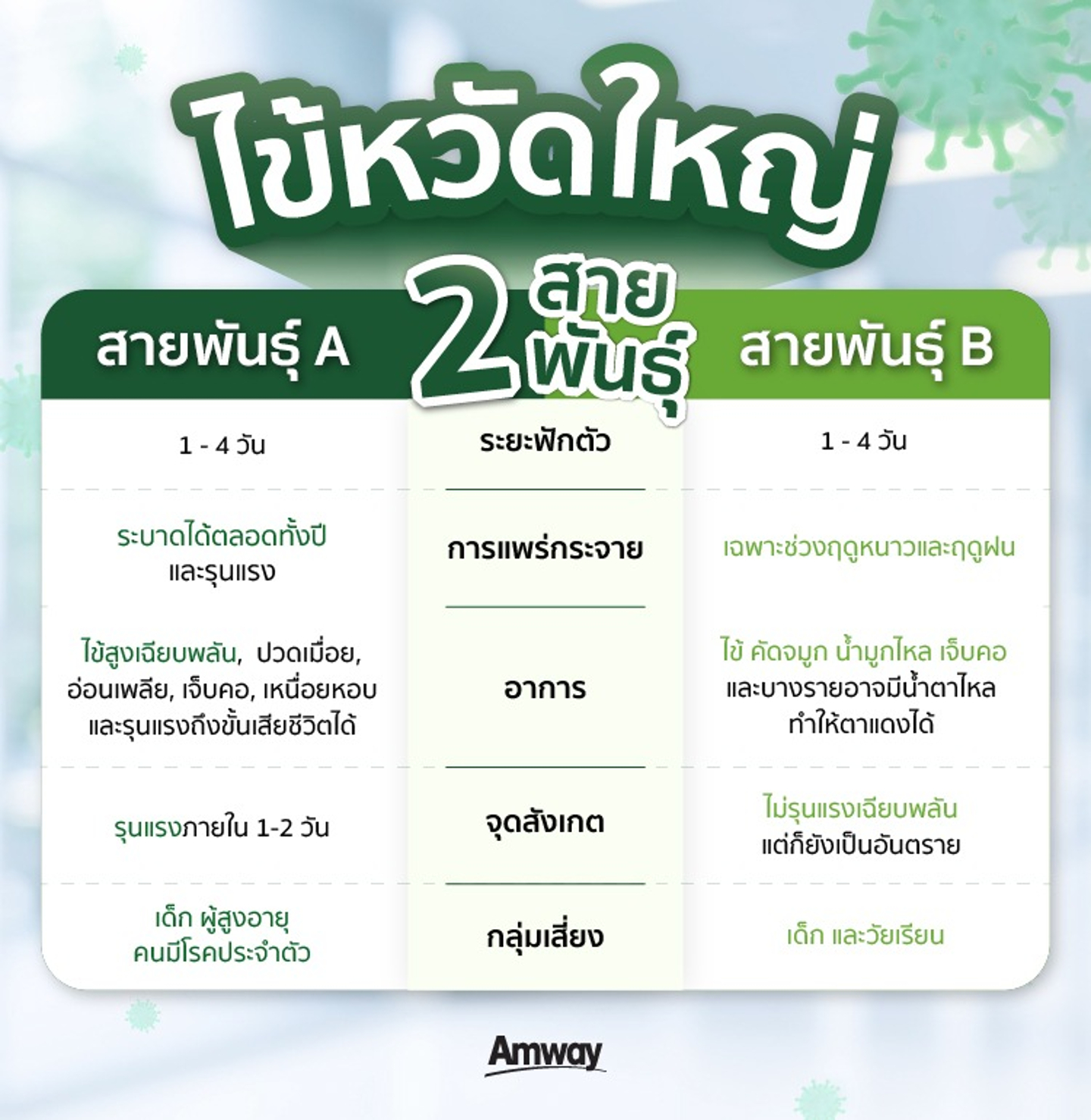 ไข้หวัดใหญ่มีกี่สายพันธุ์